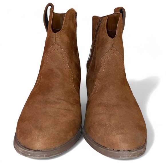 Sugar Boots Ankle Boots Faux Suede Cowhide Print Western Boots BRN/WHT SZ 8-1/2 - Picture 4 of 9